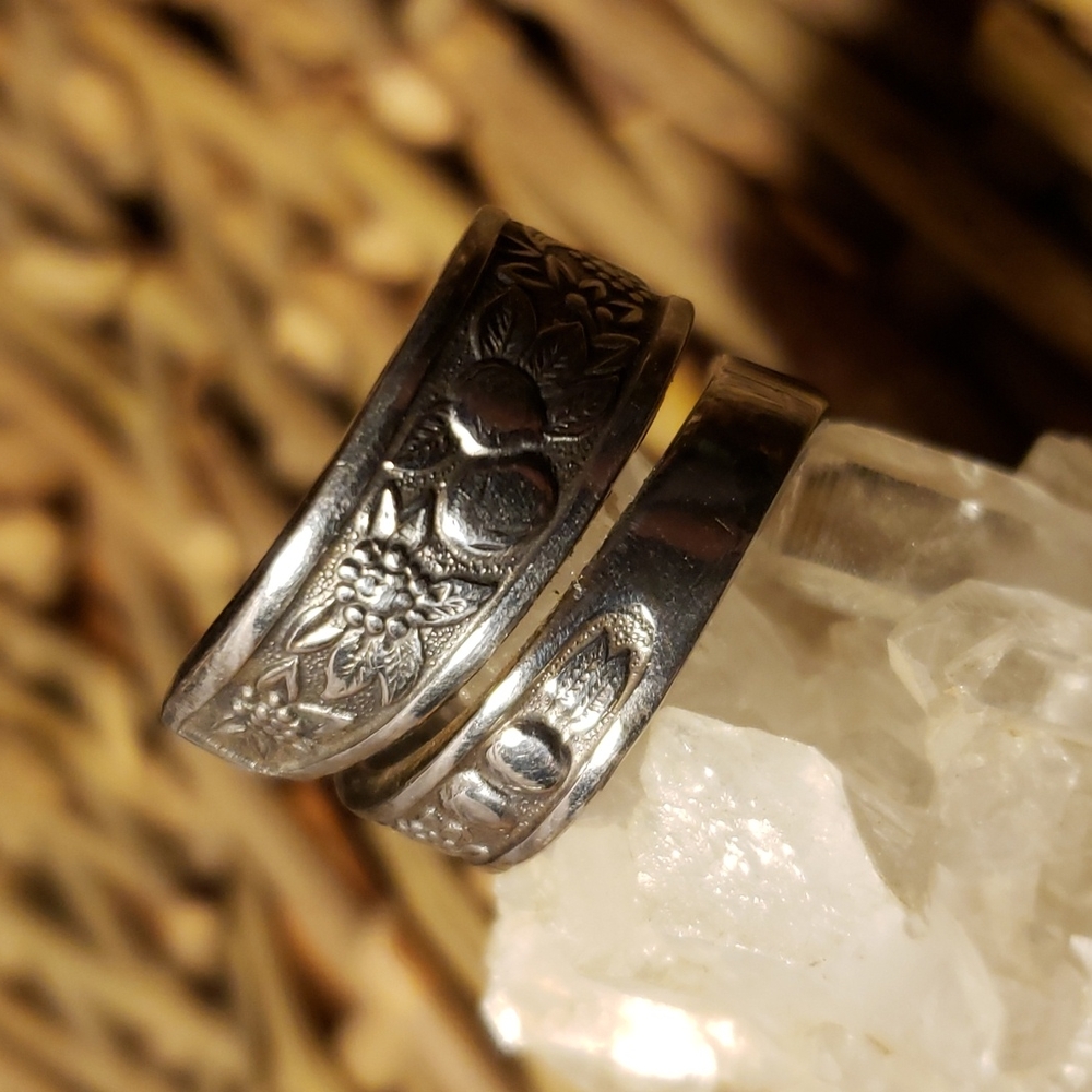 Handcrafted Goth Boho Spiral Vintage Spoon Ring sz 11